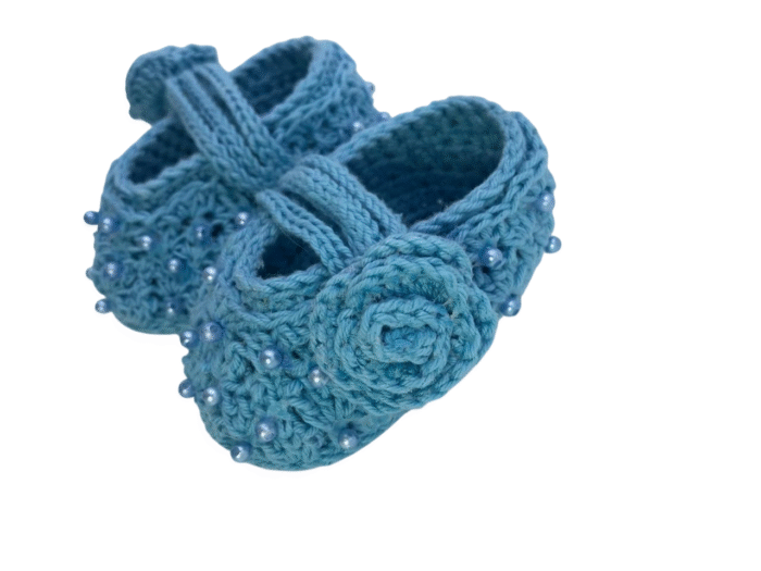 Sandália de Bebê Crochet Azul Bebê - Artesã Zely