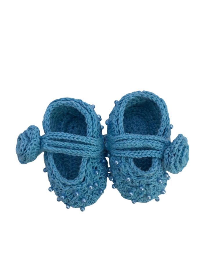 Sandália de Bebê Crochet Azul Bebê - Artesã Zely - Imagem 2