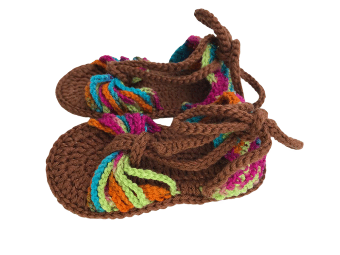 Sandália de Bebê Crochet Terracota Color - Artesã Zely - Imagem 2