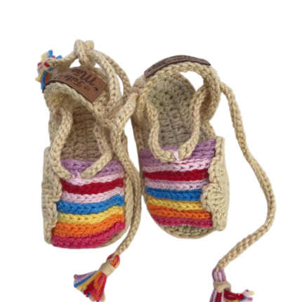 Sandália de Bebê Crochet ArcoÍris - Artesã Zely