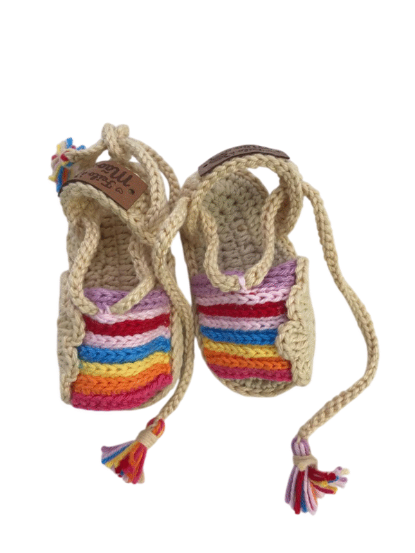 Sandália de Bebê Crochet ArcoÍris - Artesã Zely