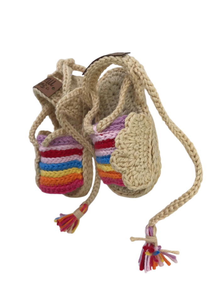 Sandália de Bebê Crochet ArcoÍris - Artesã Zely - Imagem 2