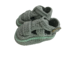 Sandália de Bebê Crochet Verde Claro - Artesã Zely - Imagem 2