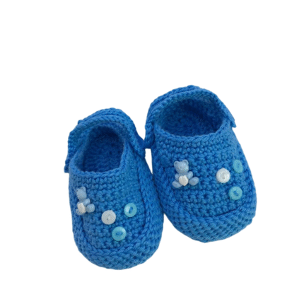 Sandália de Bebê Crochet Azul Turquesa - Artesã Zely