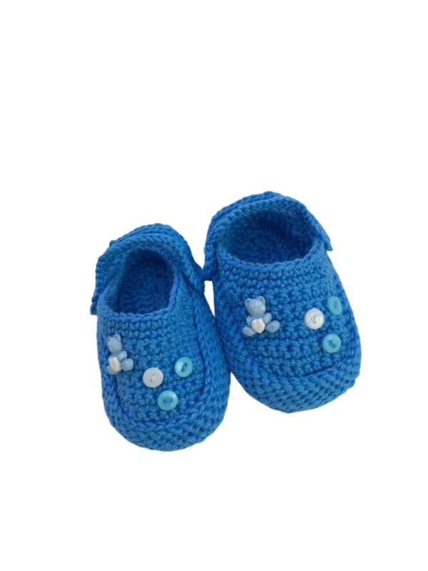 Sandália de Bebê Crochet Azul Turquesa - Artesã Zely
